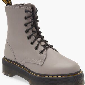 Dr Martens Jadon Piss Platform boot in Zinc Grey. They are "women's" but unisex